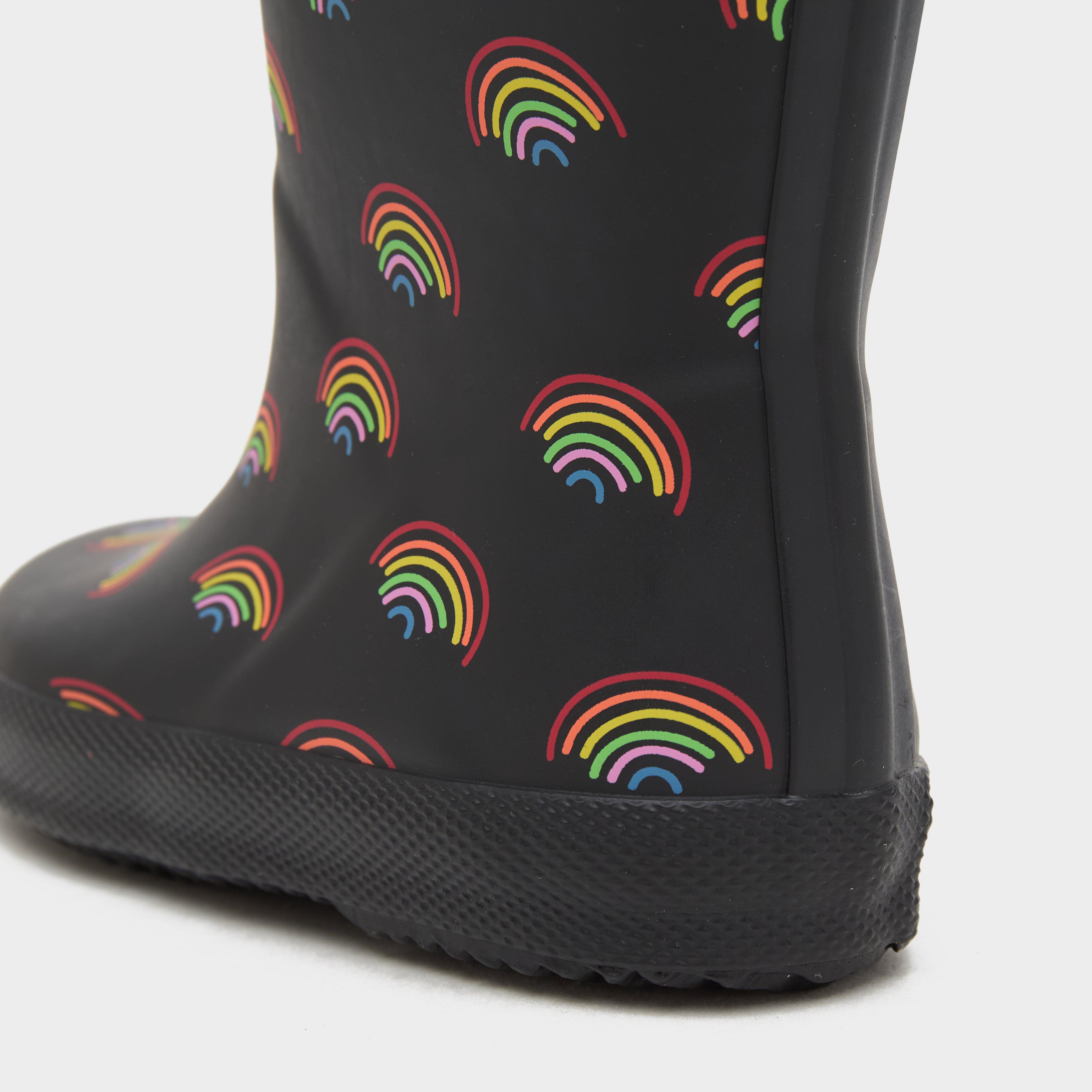 Kids Original First Rainbow Print Wellington Boots Black