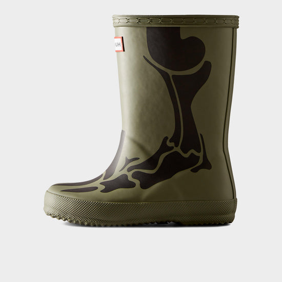 Kids Original First Dinosaur Wellington Boots Green