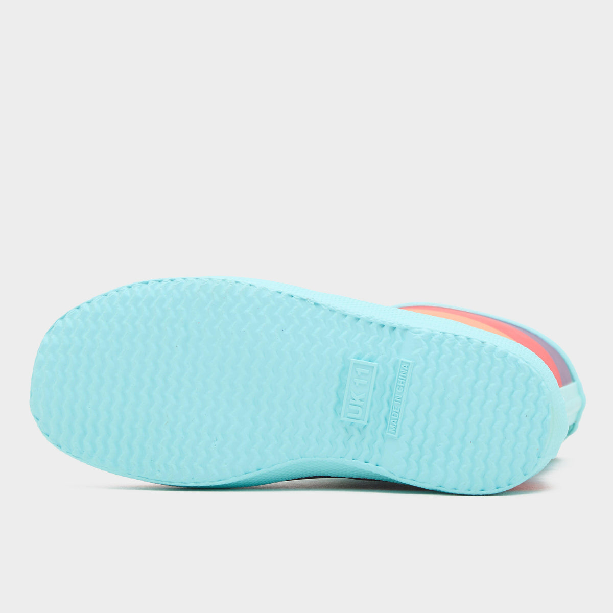 Kids First Classic Rainbow Wellington Boots Blue Rainbow Stripe