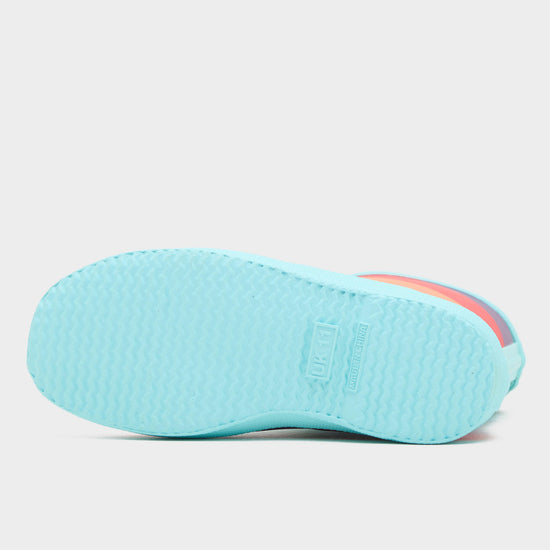 Kids First Classic Rainbow Wellington Boots Blue Rainbow Stripe