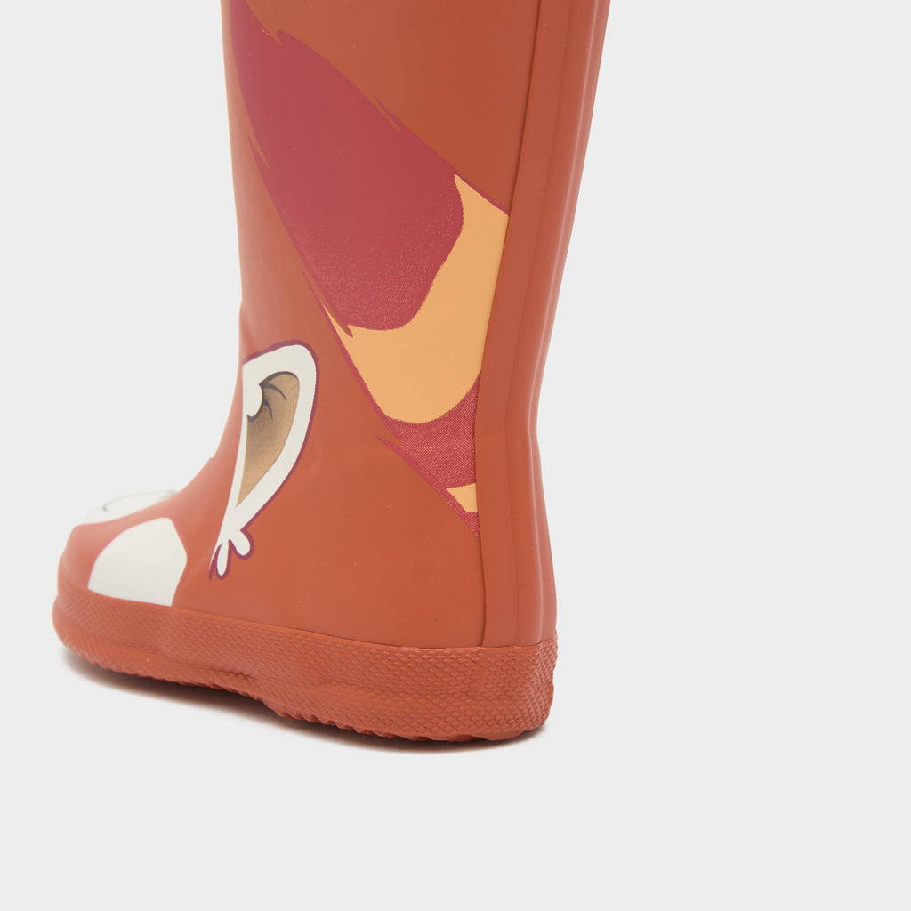 Kids First Classic Panda Wellington Boots Red Panda Face