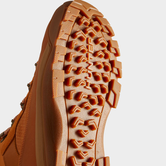 Mens Urban Explorer Leather Lace-Up Commando Boots Orange