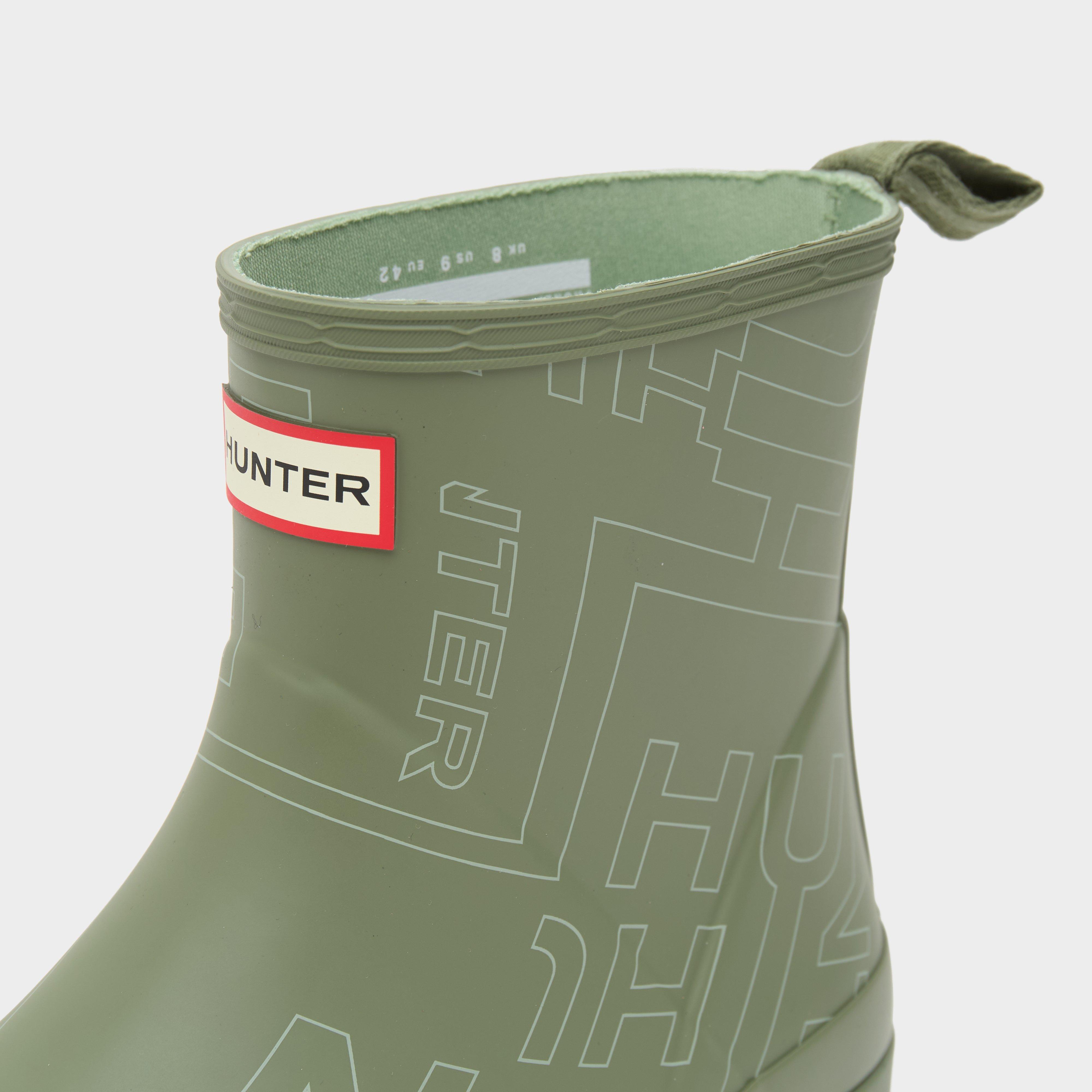 Mens Play Short Neoprene Wellington Boots Green