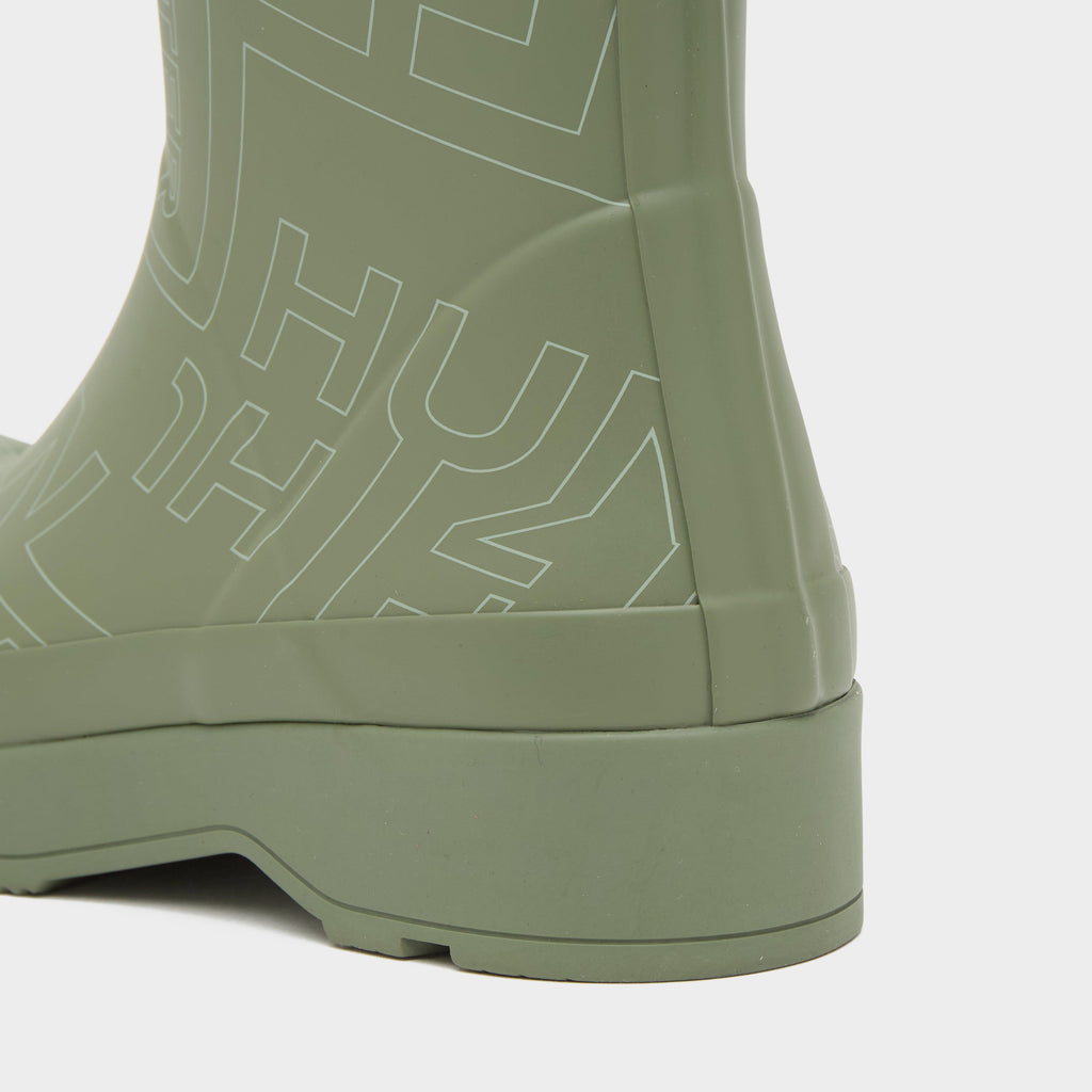 Mens Play Short Neoprene Wellington Boots Green