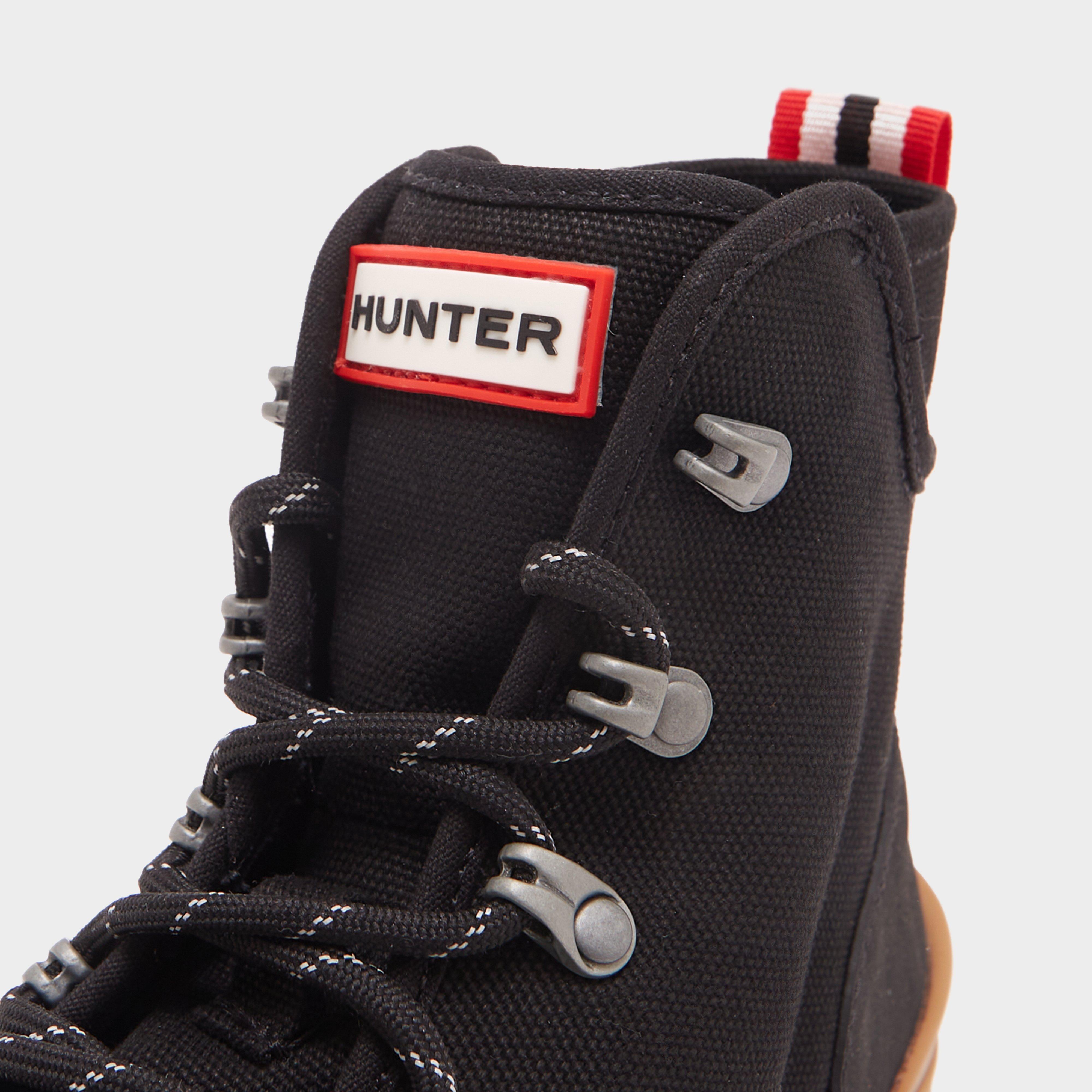 Mens Canvas Desert Commando Boots Black