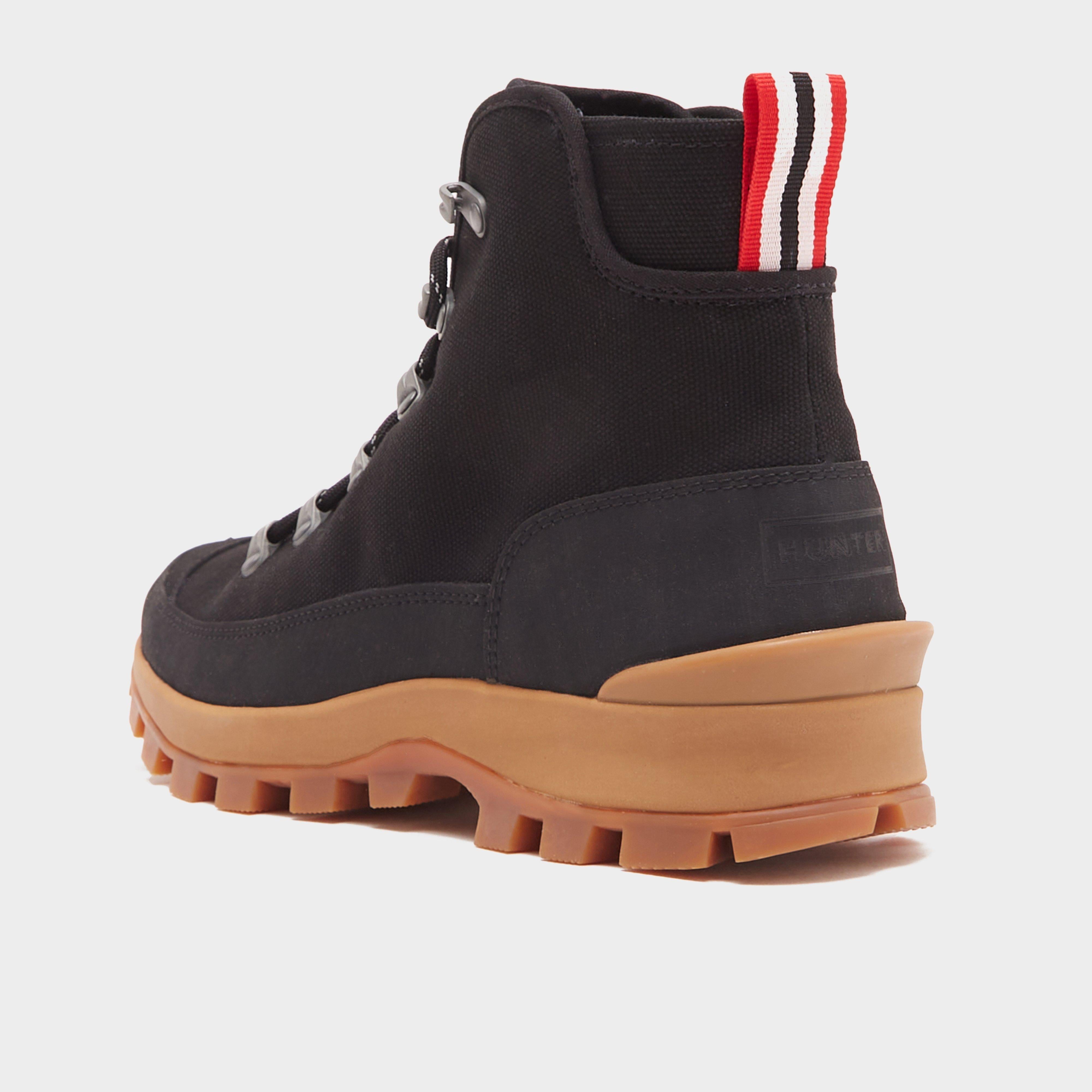 Mens Canvas Desert Commando Boots Black