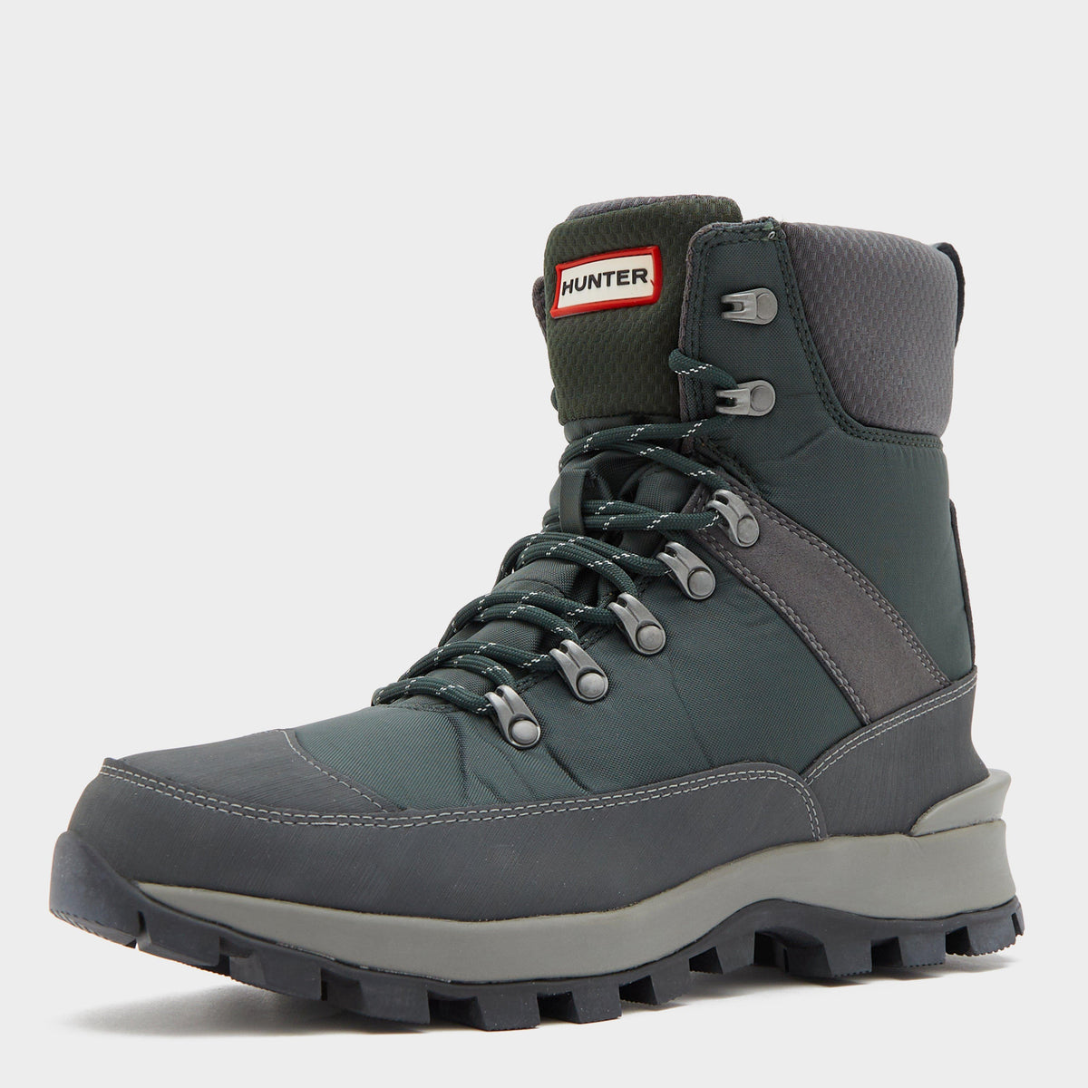 Mens Recycled Polyester Commando Boots Green/Grey