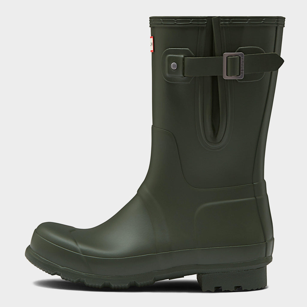 Mens Original Short Side Adjust Wellington Boots Dark Olive
