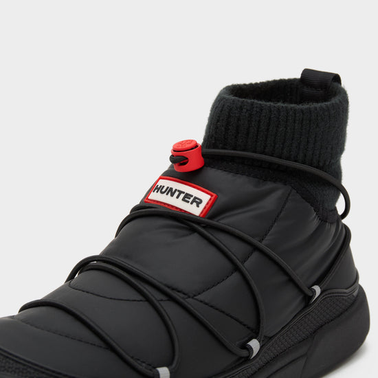 Mens In/Out Puffer Lace Up Boots Black