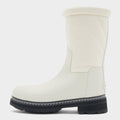 Womens Refined Stitched Roll Top Vegan Shearling Boots White