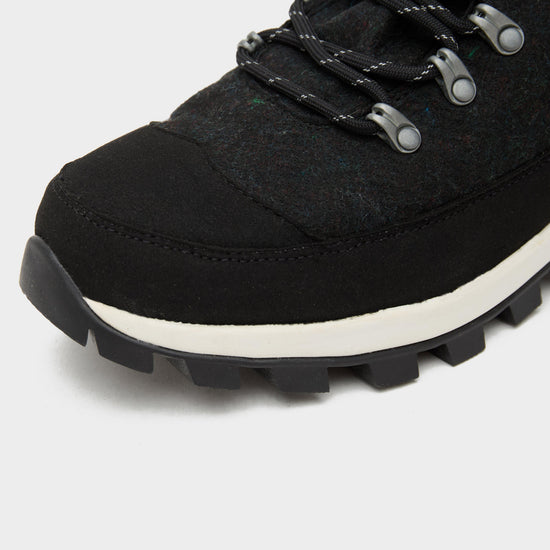 Womens Felt Commando Boots Black