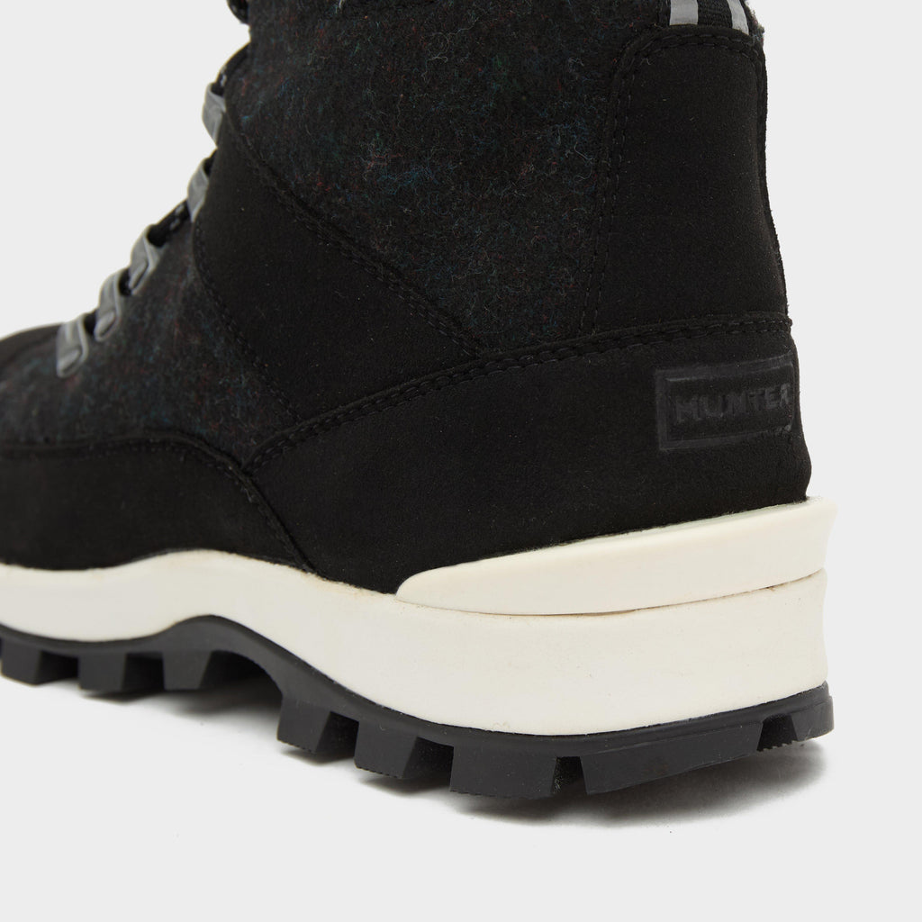 Womens Felt Commando Boots Black