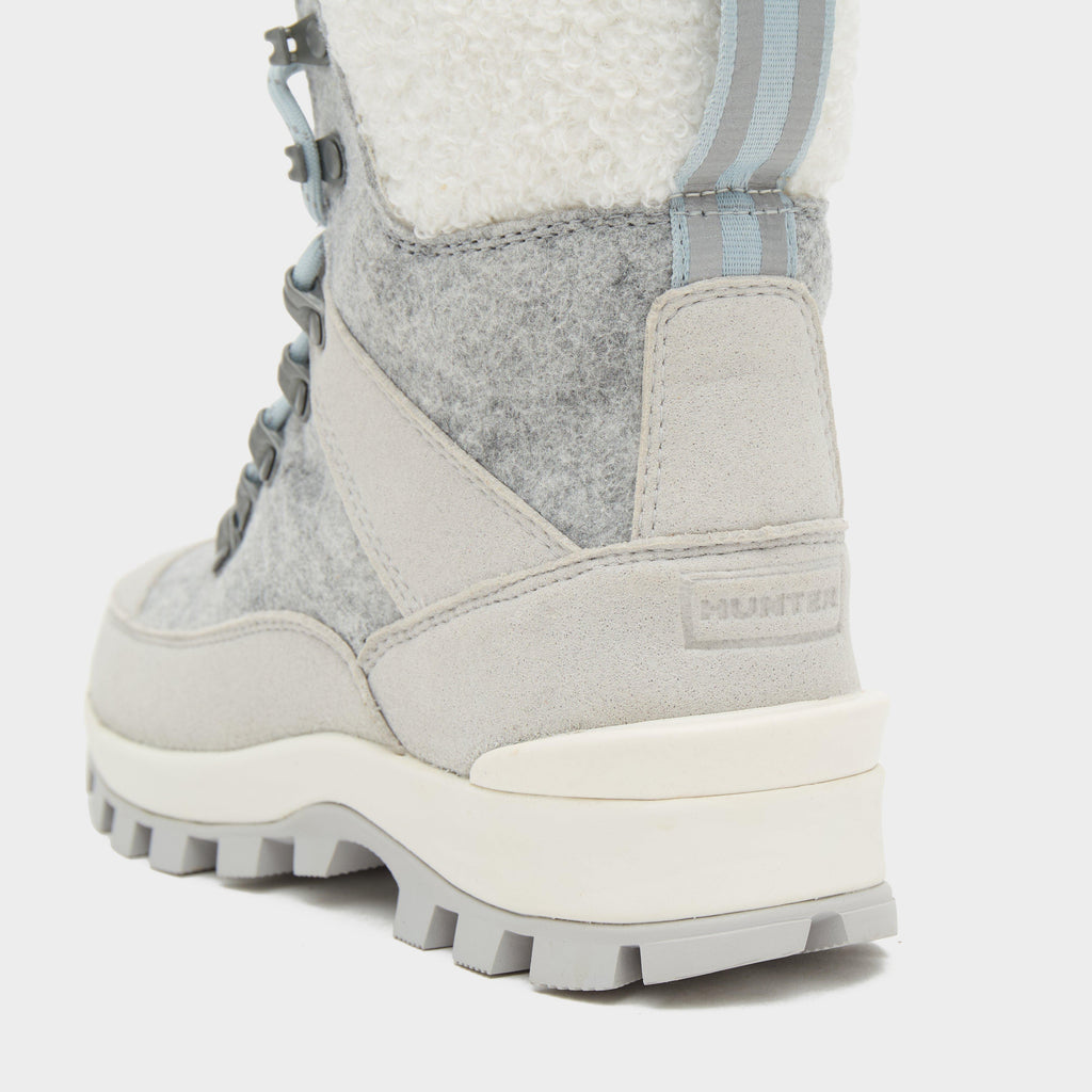 Womens Felt Commando Boots Grey