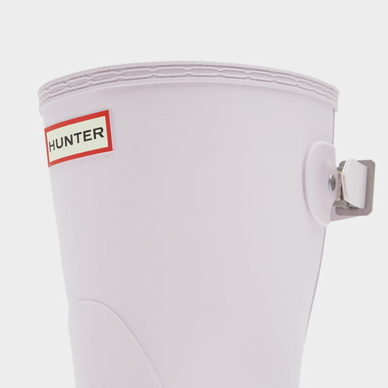 Womens Short Back Adjustable Wellington Boots Purple