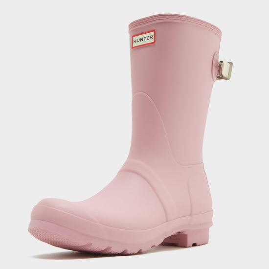 Womens Short Back Adjustable Wellington Boots Pink