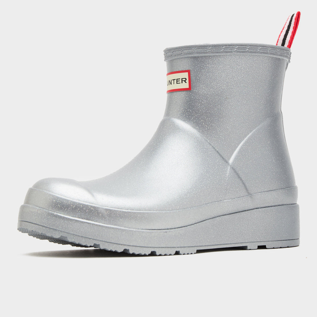 Womens Play Short Cosmic Wellington Boots Silver