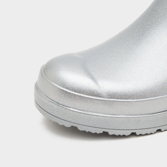 Womens Play Short Cosmic Wellington Boots Silver