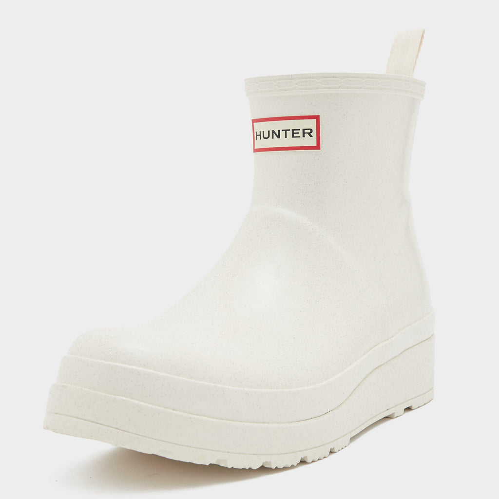 Womens Play Short Starcloud Glitter Wellington Boots White