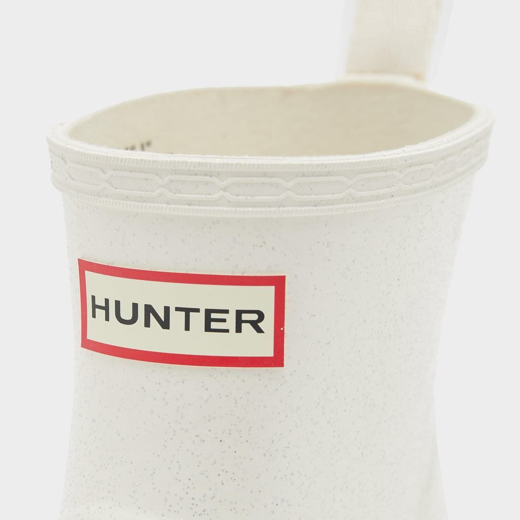 Womens Play Short Starcloud Glitter Wellington Boots White