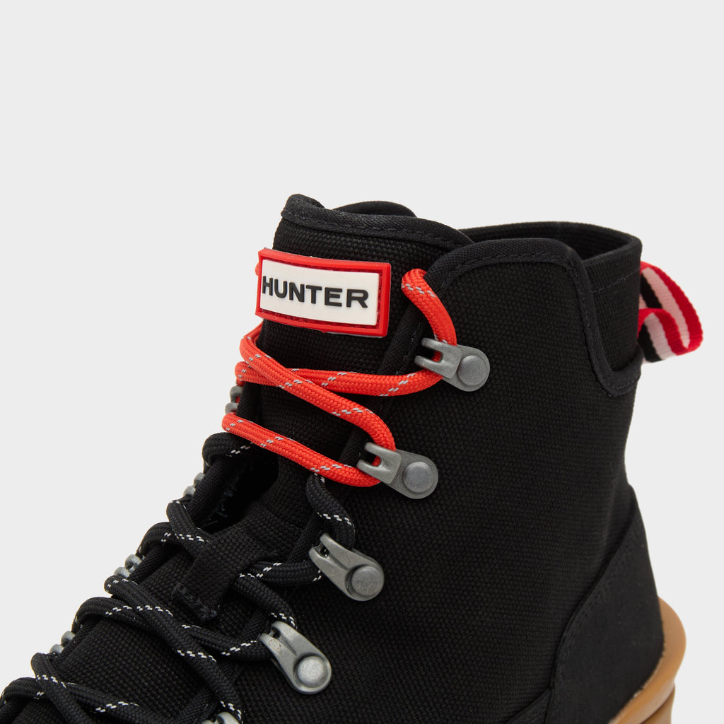 Womens Canvas Desert Commando Boots Black