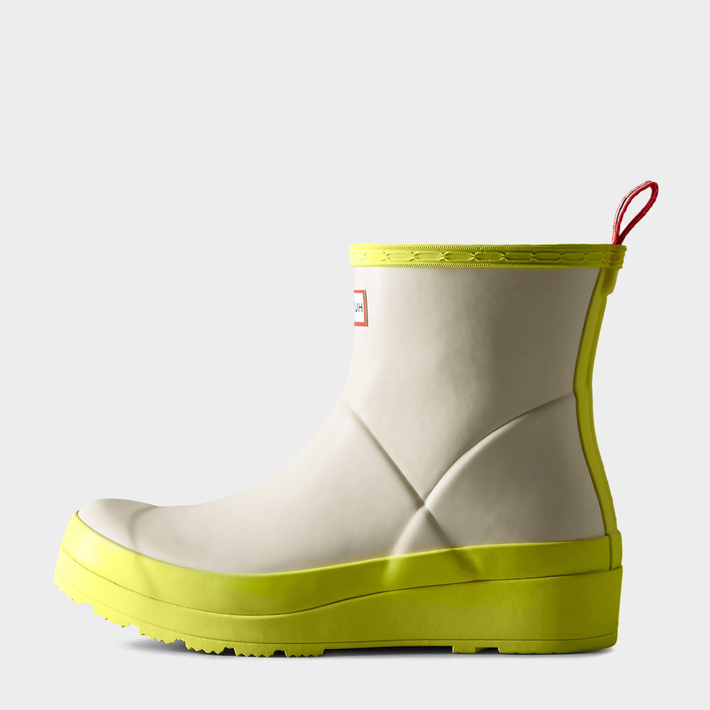 Womens Play Short Wellington Boots White/Yellow