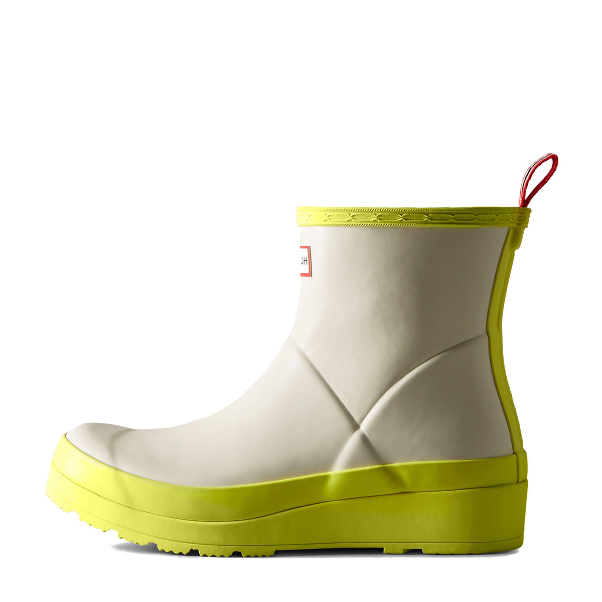 Womens Play Short Wellington Boots White/Yellow