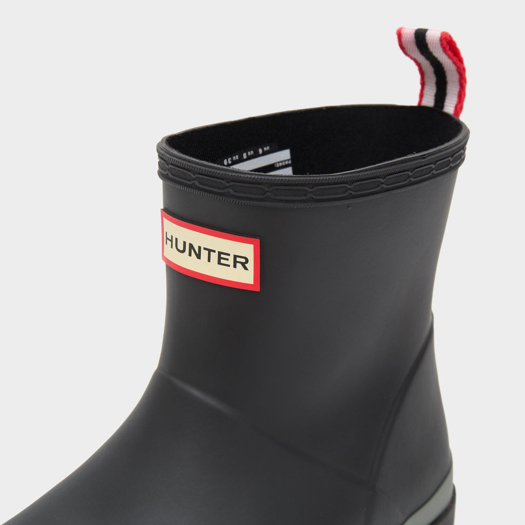 Womens Play Short Speckle Sole Wellington Boots Black/Steall/Spurrey