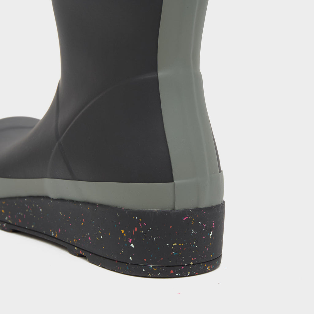 Womens Play Short Speckle Sole Wellington Boots Black/Steall/Spurrey