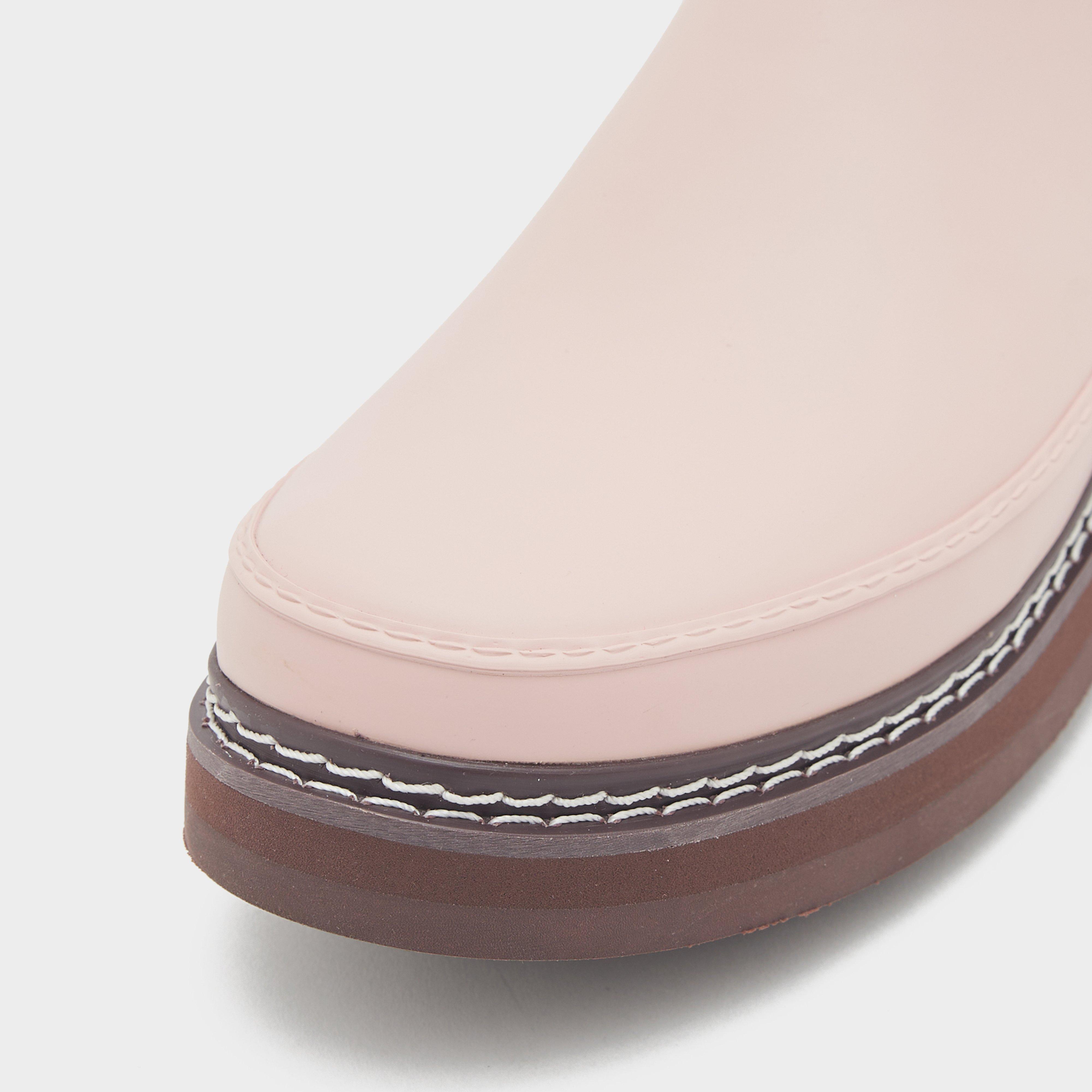 Womens Refined Stitch Detail Chelsea Wellington Boots Pink