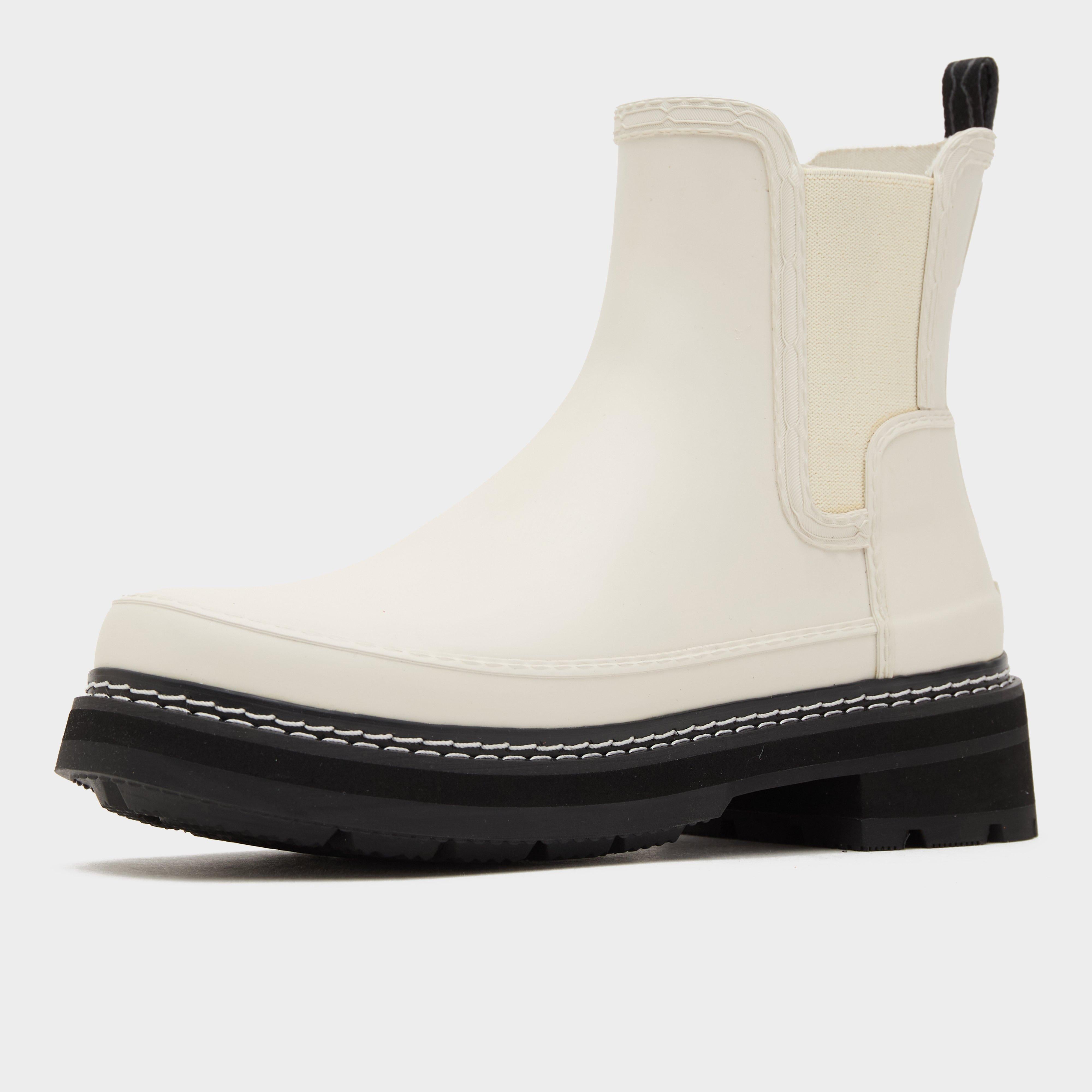 Womens Refined Stitch Detail Chelsea Wellington Boots White