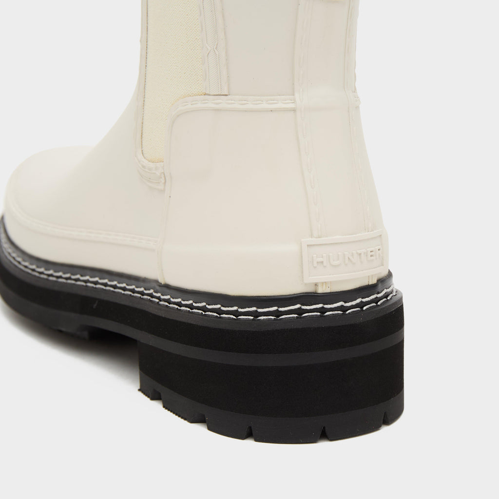 Womens Refined Stitch Detail Chelsea Wellington Boots White