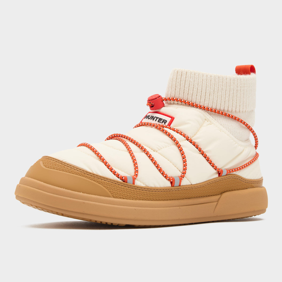 Womens In/Out Puffer Lace Up Boots White