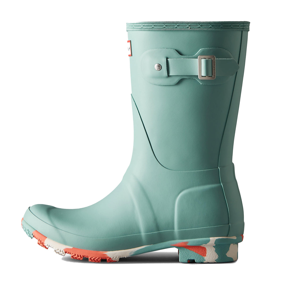 Womens Original Short Splash Sole Wellington Boots Birdseye Blue/White Willow/Persimmon Pink