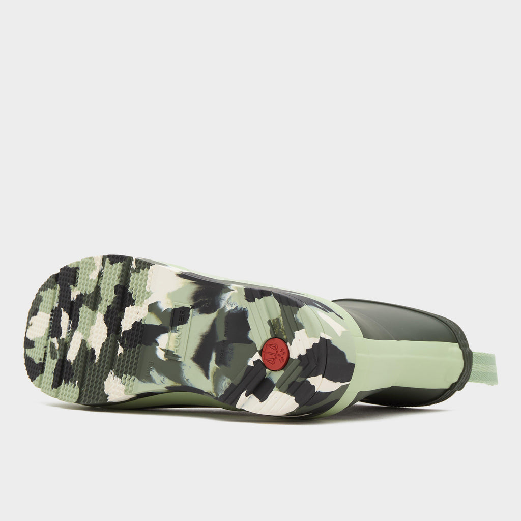 Womens Play Short Splash Sole Rain Wellington Boots Dark Olive/Everglade Green/Black