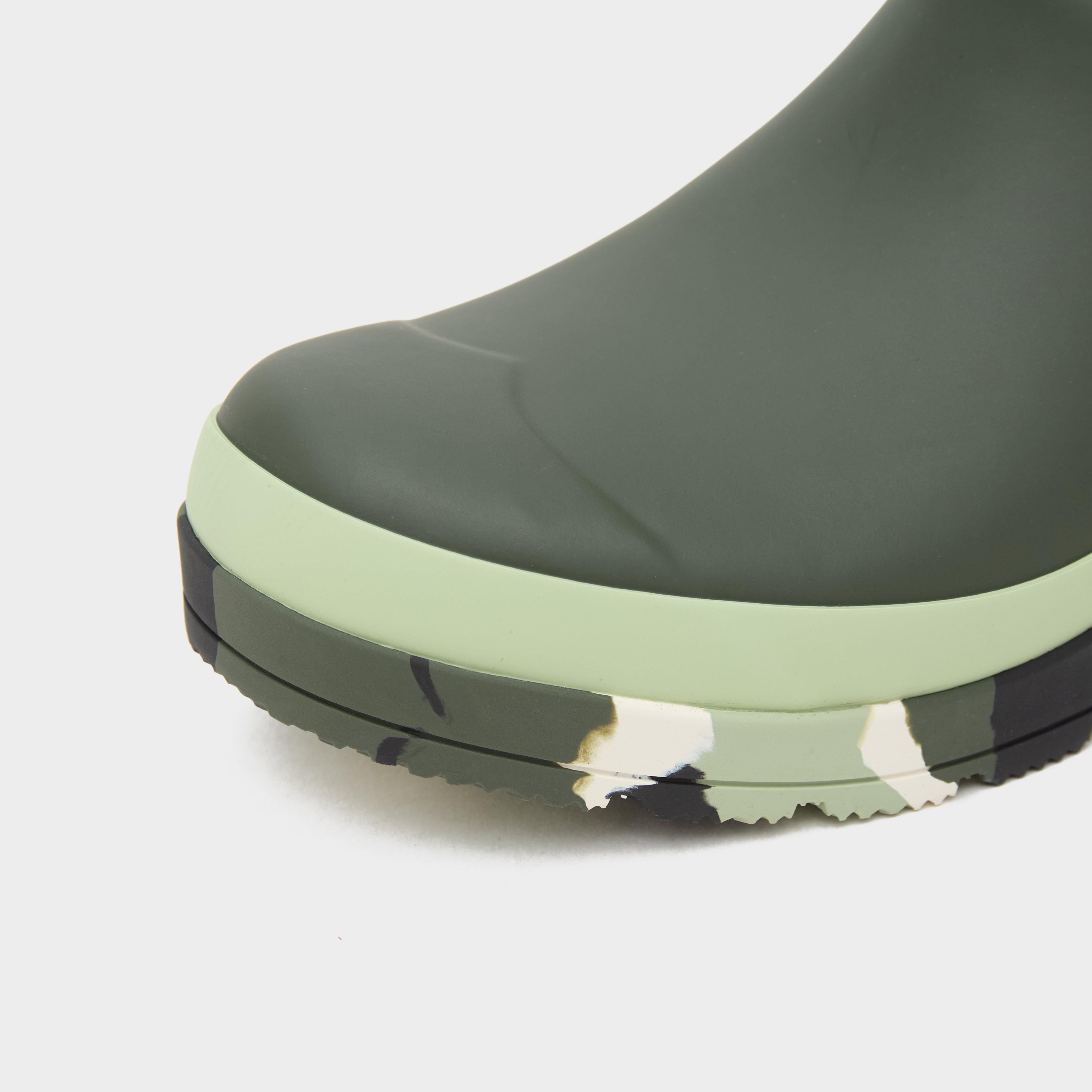 Womens Play Short Splash Sole Rain Wellington Boots Dark Olive/Everglade Green/Black