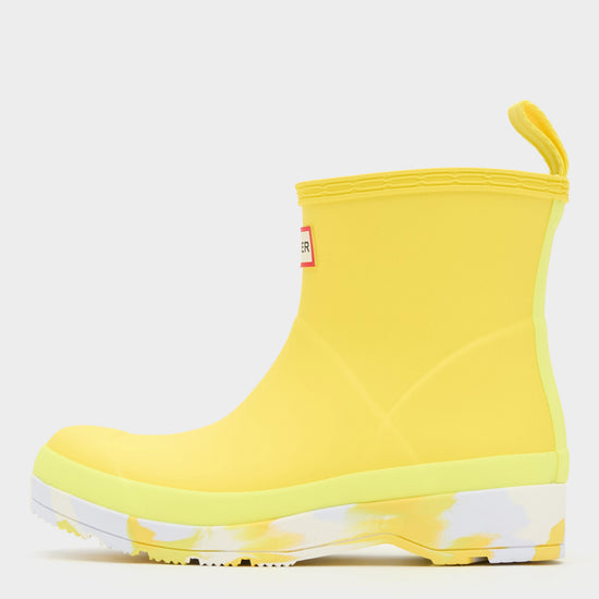 Womens Play Short Splash Sole Rain Wellington Boots Zesty Yellow