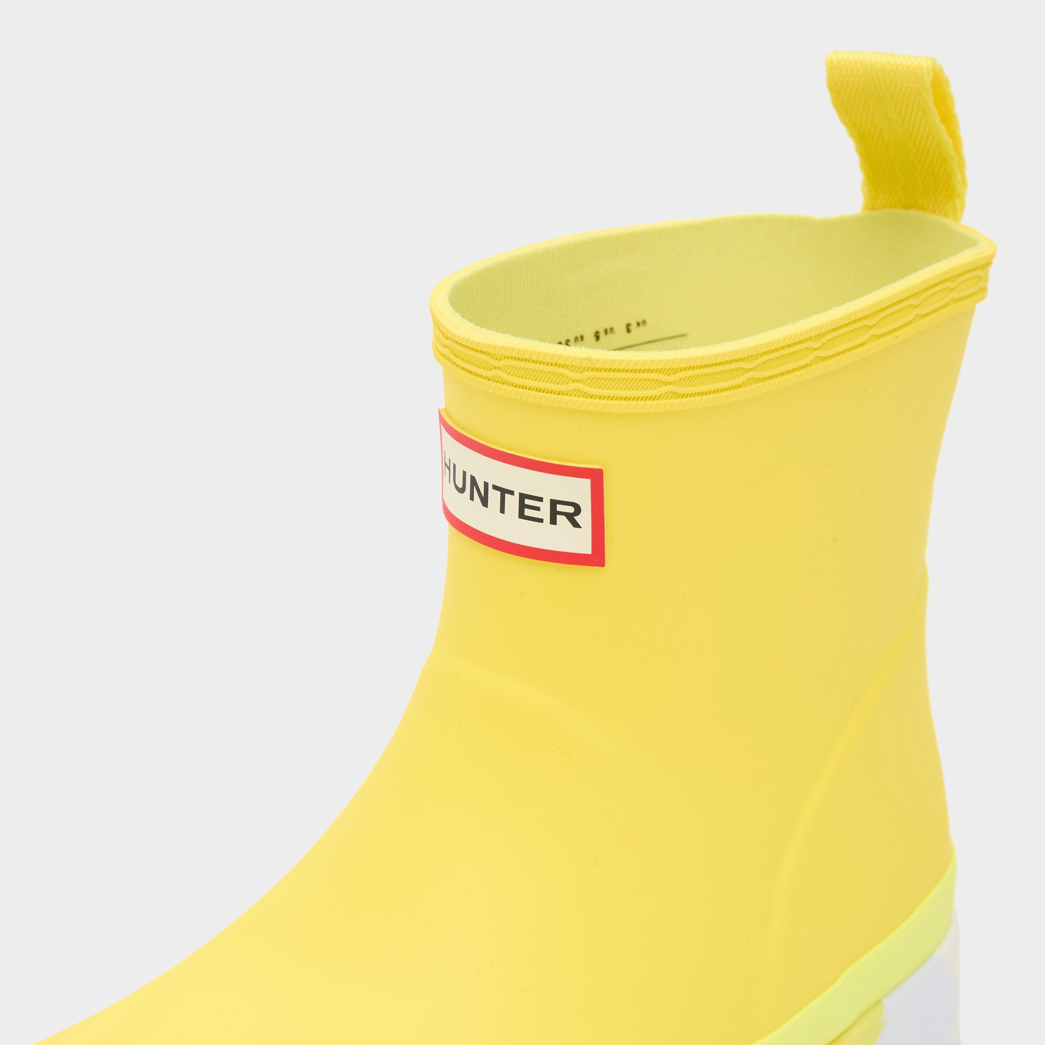 Womens Play Short Splash Sole Rain Wellington Boots Zesty Yellow