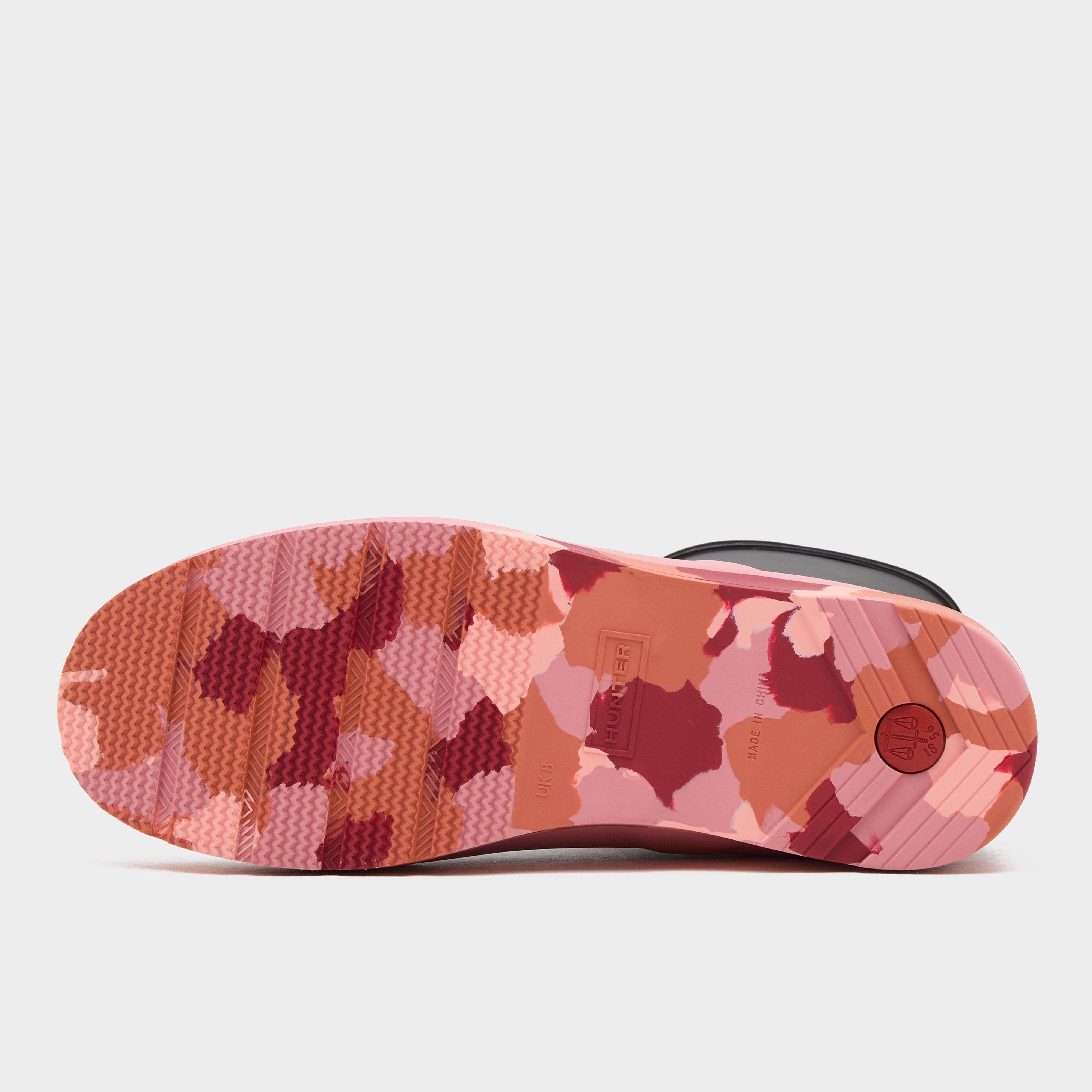 Womens Play Short Camo Sole Rain Wellington Boots Black/Pink