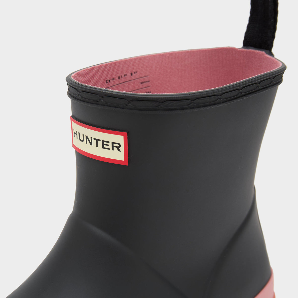 Womens Play Short Camo Sole Rain Wellington Boots Black/Pink