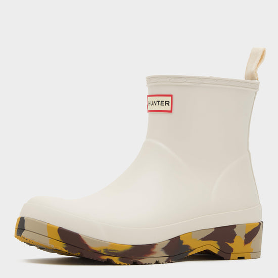 Womens Play Short Camo Sole Rain Wellington Boots Grey
