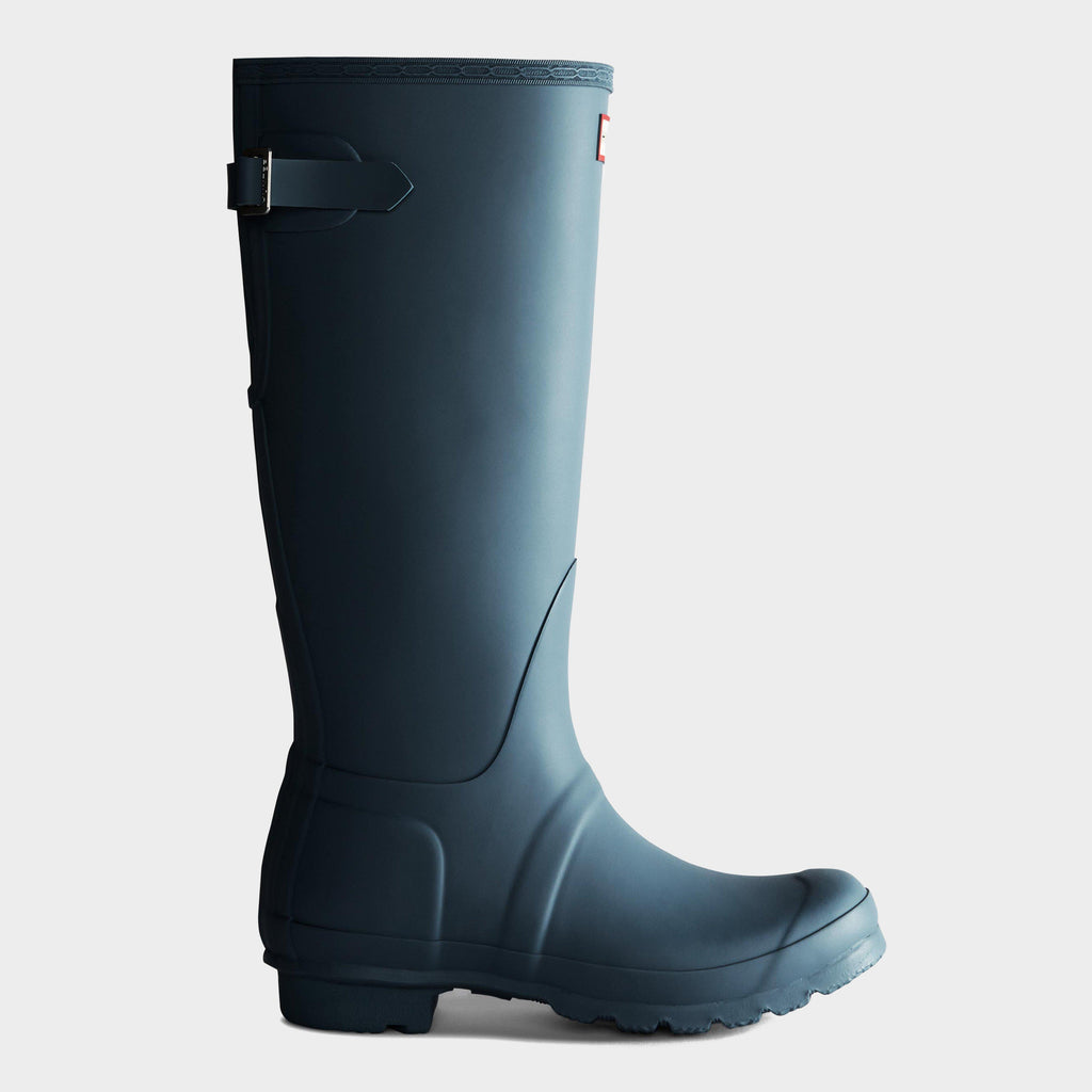 Womens Tall Back Adjustable Wellington Boots Navy