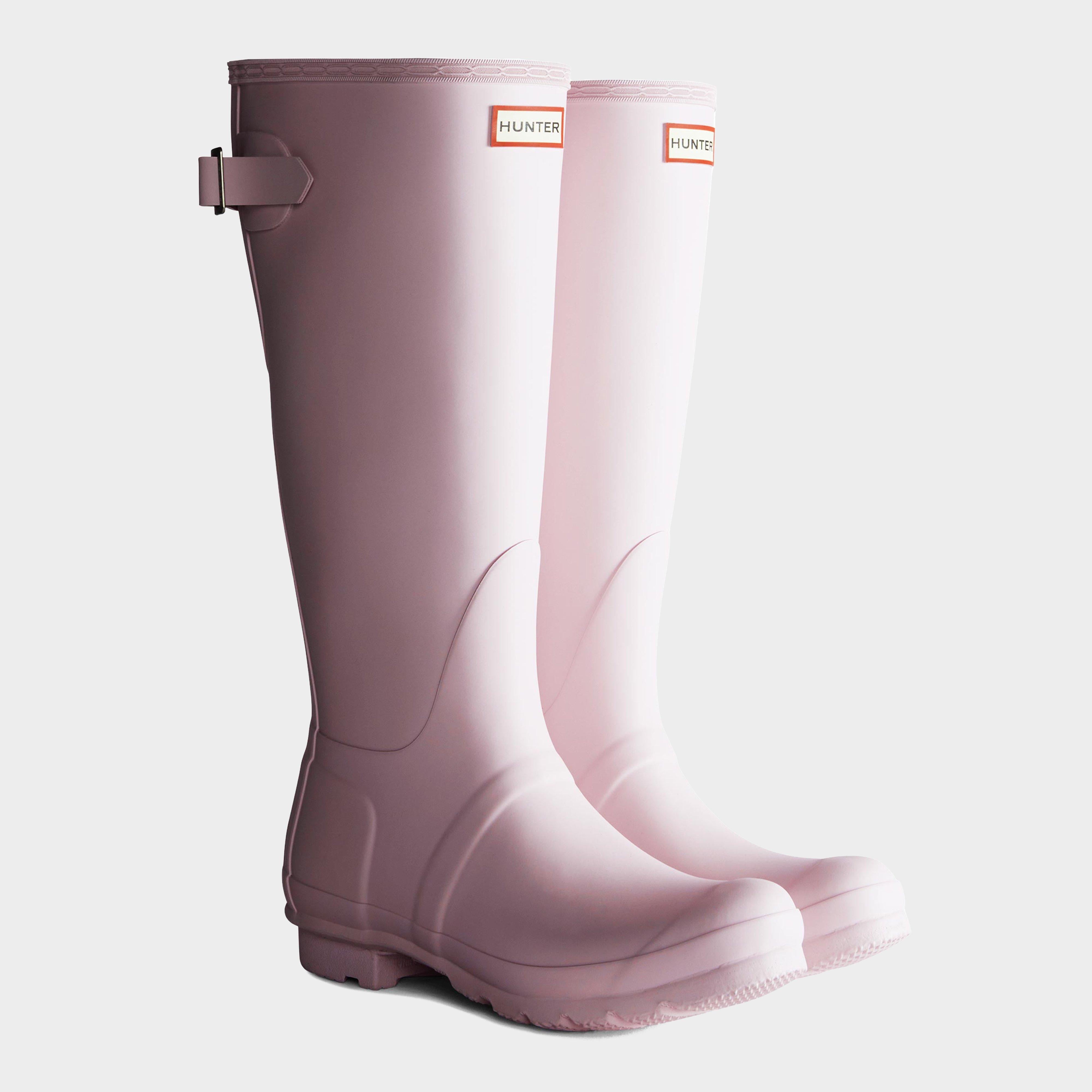 Womens Tall Back Adjustable Wellington Boots Pink