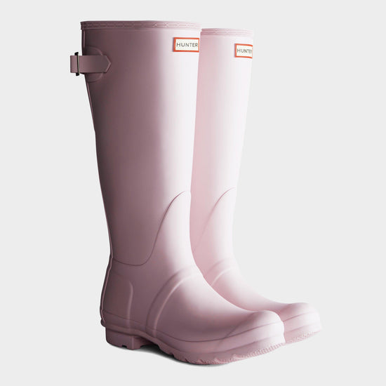 Womens Tall Back Adjustable Wellington Boots Pink