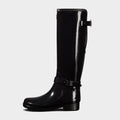 Womens Original Refined Back Adjustable Tall Gloss Wellington Boots Black