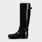 Womens Original Refined Back Adjustable Tall Gloss Wellington Boots Black