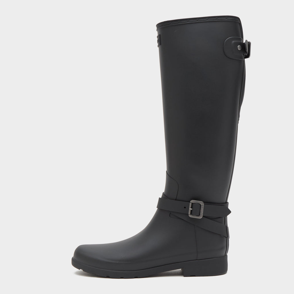 Womens Original Refined Back Adjustable Tall Wellington Boots Black