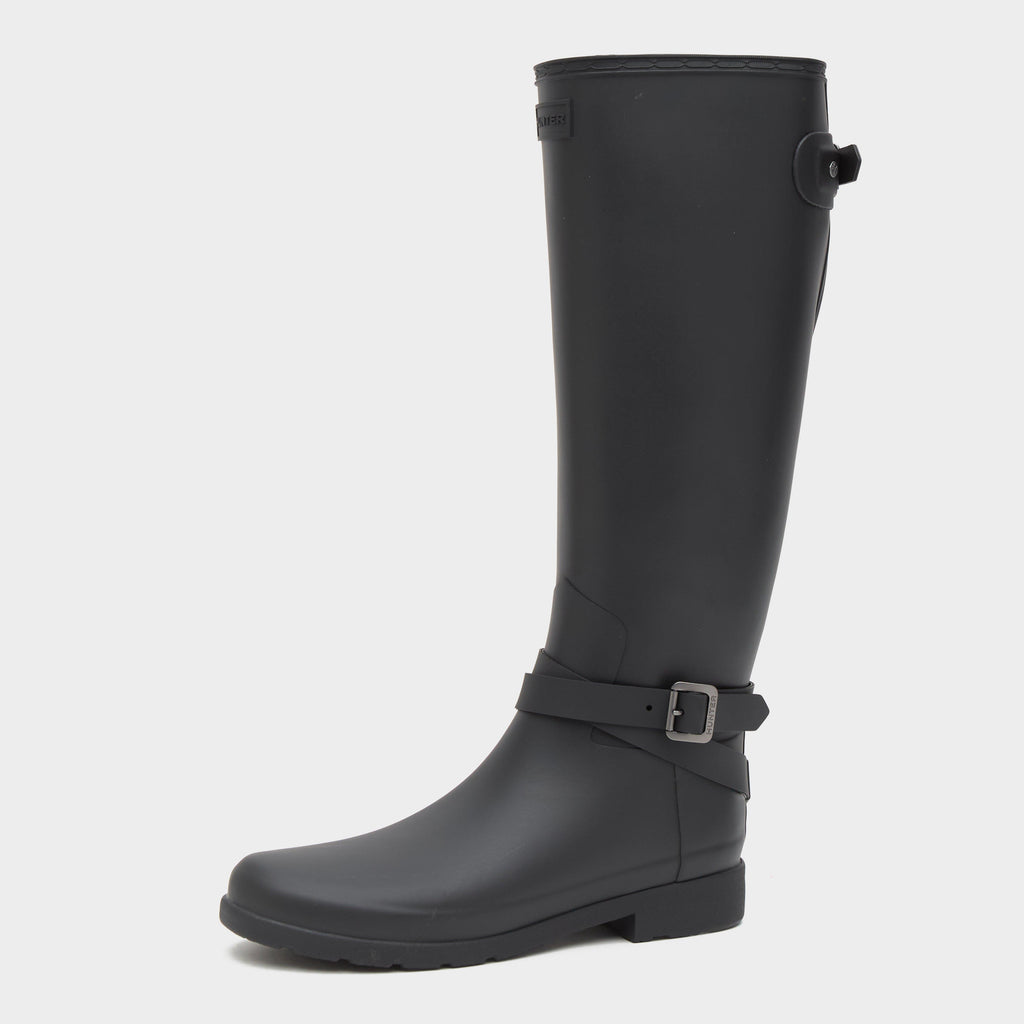 Womens Original Refined Back Adjustable Tall Wellington Boots Black
