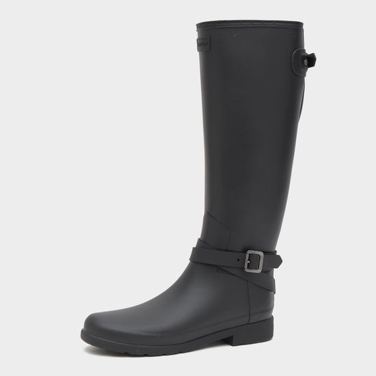 Womens Original Refined Back Adjustable Tall Wellington Boots Black
