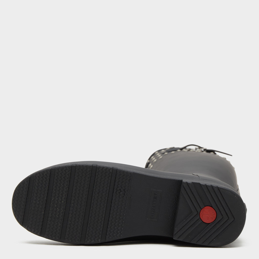 Womens Refined Tall Studded Cuff Wellington Boots Black