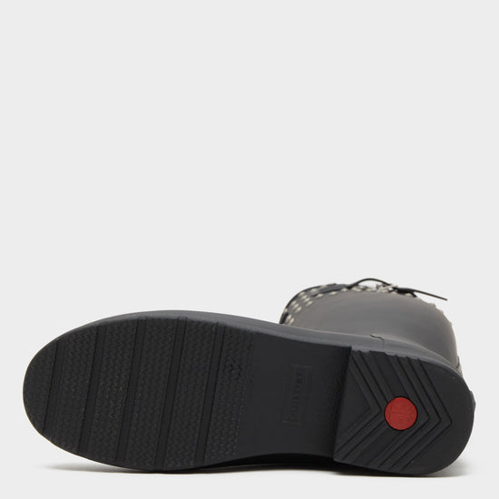 Womens Refined Tall Studded Cuff Wellington Boots Black